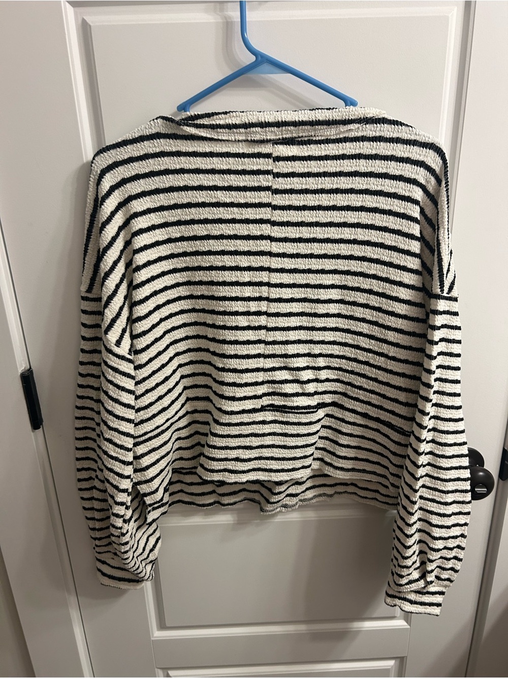 BUCKETLIST Black & White Stripe Notch-Neck Knit Pullover - Picture 4 of 4
